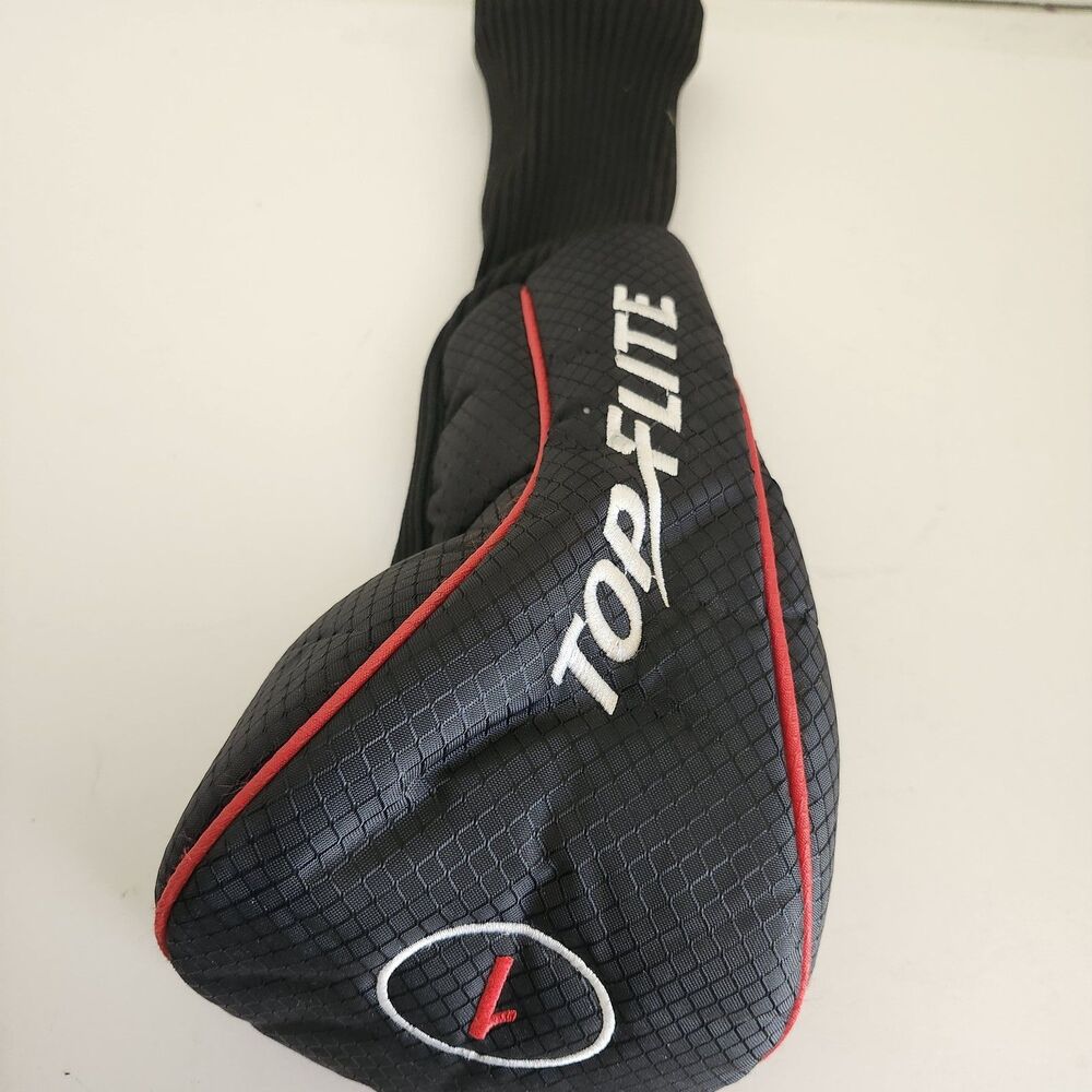 Top Flite Golf Club Head Cover Black Red White Driver Fairway Wood 1